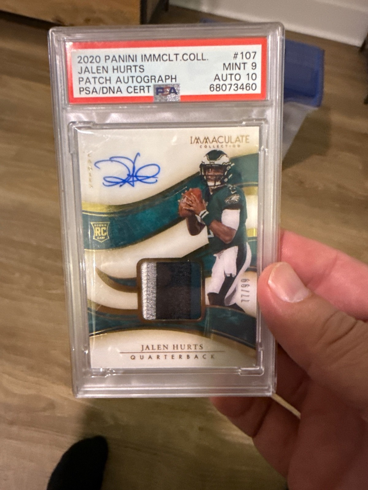 2020 Panini Immaculate Collection - Rookie Patch Autograph Jalen Hurts #107 /99