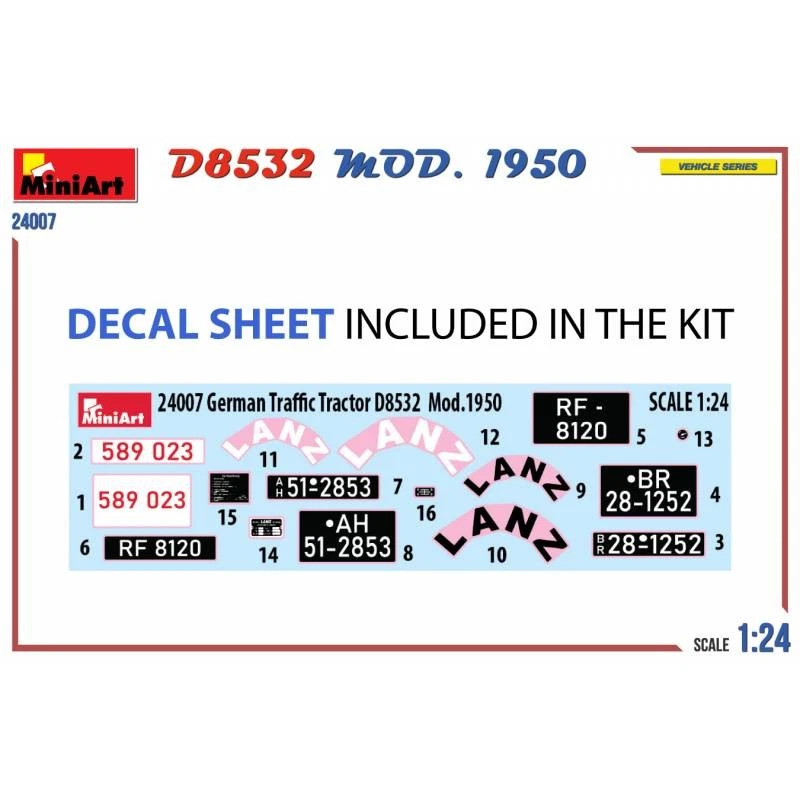 Modellino Trattore Tedesco Traffic Trattore D8532 Mod.1950 MiniArt 24007 1:24 - Immagine 2 di 4