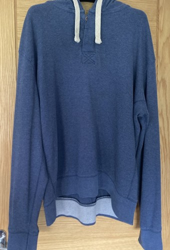 Fat Face Hoodie Sweatshirt Herren Gr. XL Blau Pullover 100% Baumwolle Kordelzug