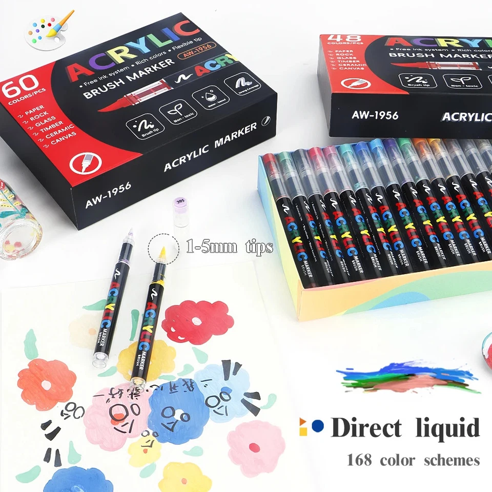 Acryl Marker Stifte Set 168 Farben Feine Spitze Für DIY Handwerk - Bild 2 von 4