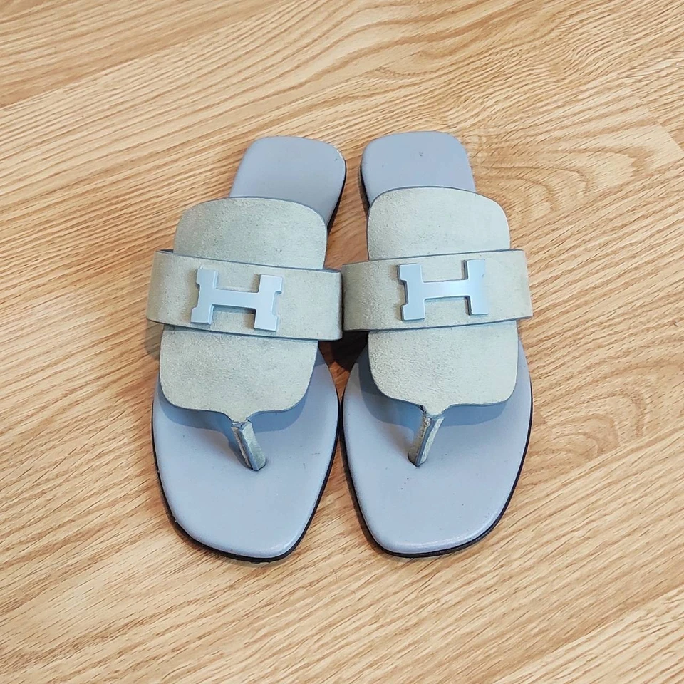 Zapatos para mujer Hermès Galerie sandalia azul gamuza talla: EU35 US5 Foto 2 de 4