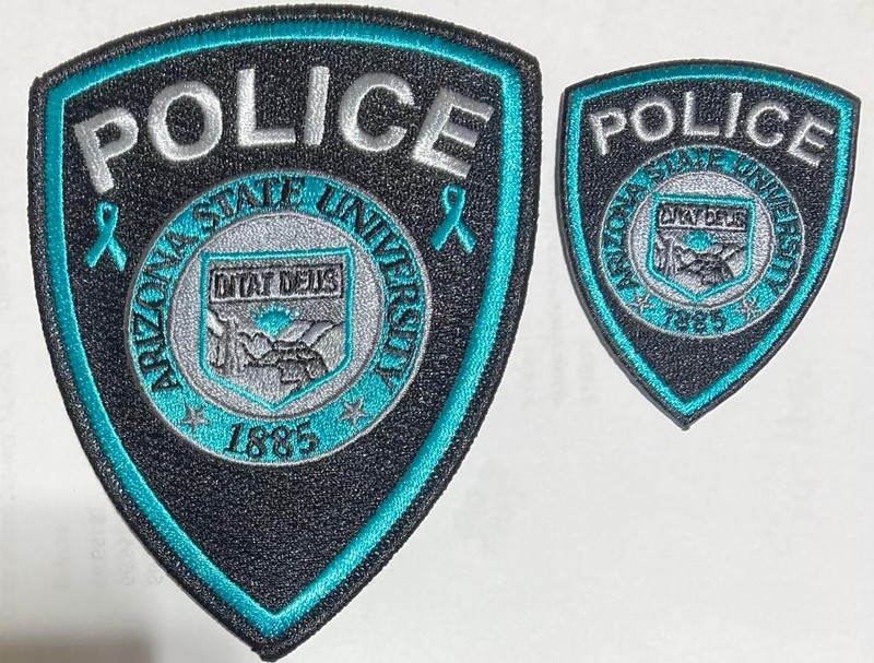 ARIZONA- 2 PATCH SET- ARIZONA STATE UNIV - SEX ASSAULT AWARENESS (HAT/SHOULDER)