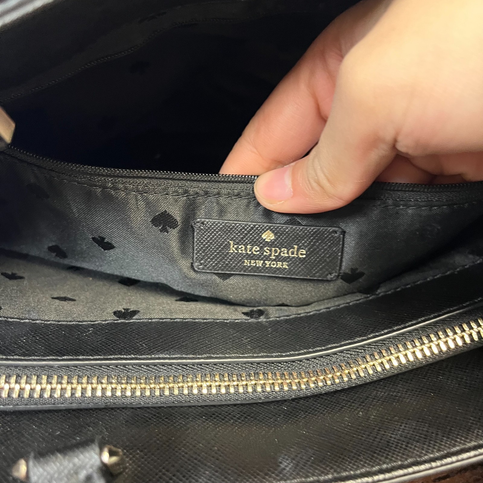 Kate Spade Women's Saffiano Leather Tote Bag Black Large Shoulder Purse Work thumbnail 10