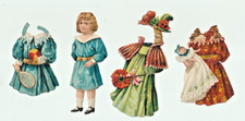 Oblate sehr alte Scraps die cut Ankleidepuppe Püppchen Ball dicker Lack 9,8cm