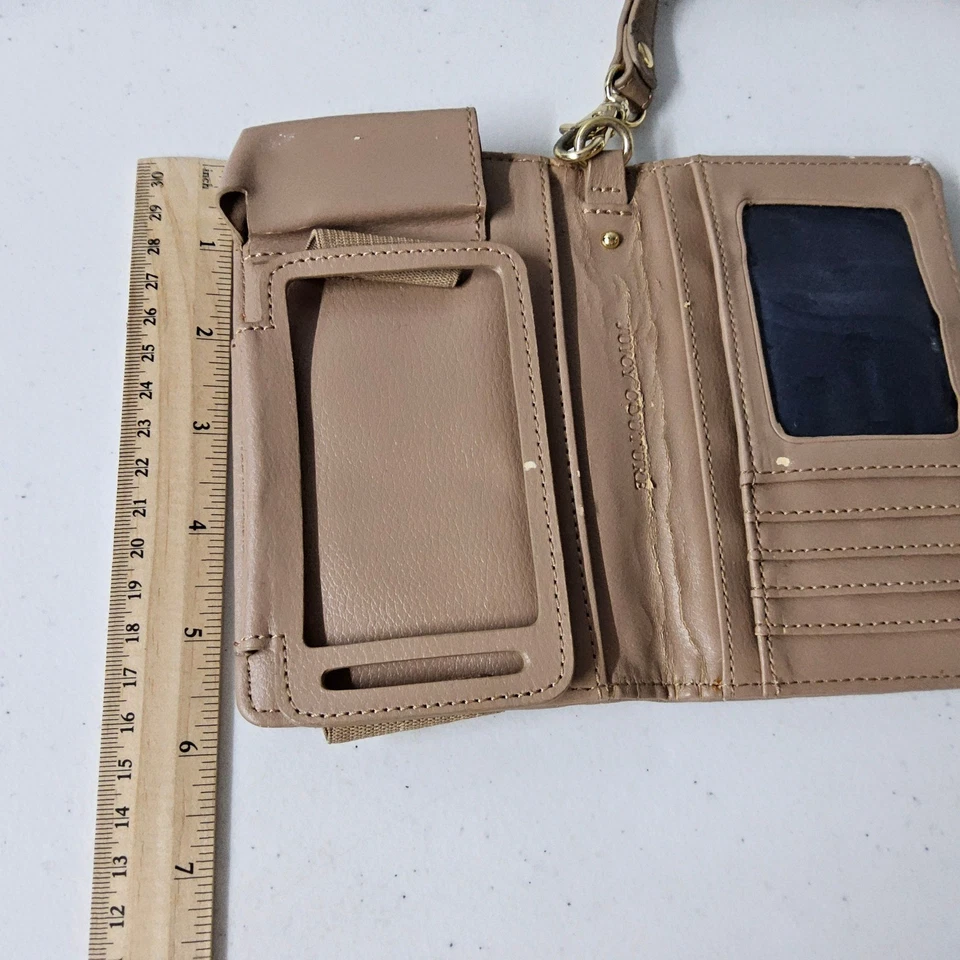 Juicy Couture Cartera Teléfono Estuche Acolchado Muñequera Portatarjetas Tostado Foto 4 de 4