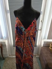 Forever 21 Casual Maxi Dress Blue Orange Boho Print Sz 3x