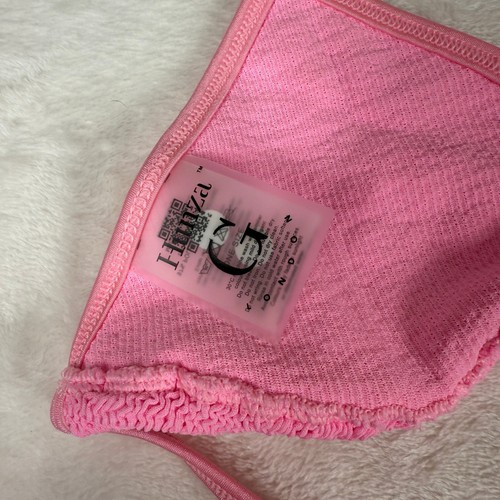 Hunza G One Size Rosa Crinkle Bikini Set Bindeband Neckholder Badeanzug Trendy Sommer - Bild 8 von 9
