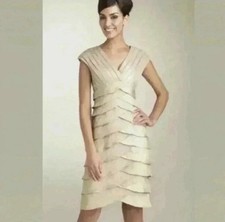 Adriana Papell  Women’s 8 Gold Mother Of The Bride Christmas Cocktail Dress