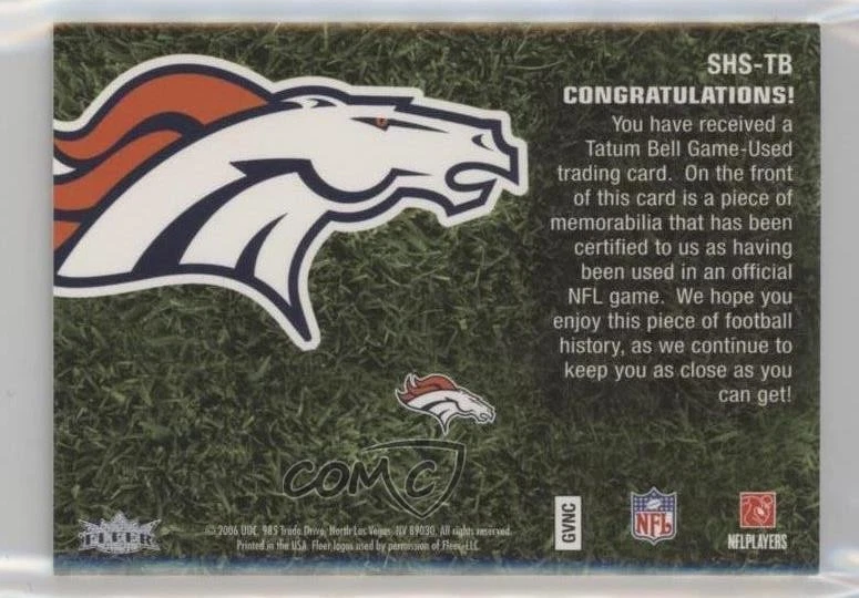 2006 Flair Showcase Stitches Patch 29/50 Tatum Bell #SHS-TB - Image 2 of 3