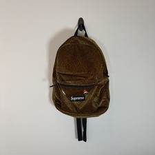 Supreme Velvet Cheetah Leopard Print Backpack Used Skateboard Streetwear