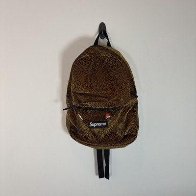 Supreme Velvet Cheetah Leopard Print Backpack Used Skateboard