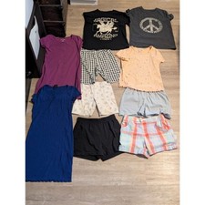10 Piece Girls Size 8 M Clothing Lot Shorts Dress TShirt Peace Unicorn WonderKid