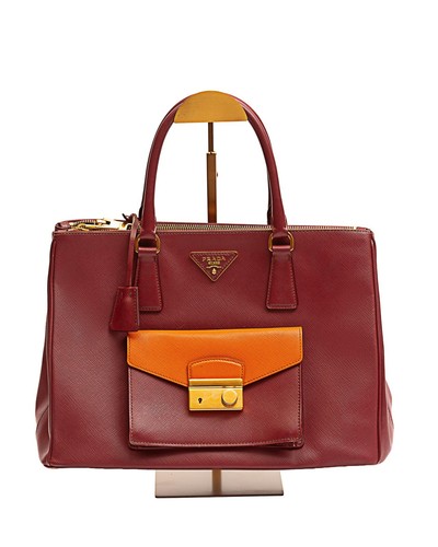 Prada Saffiano Lux Galleria Front Pocket Tote