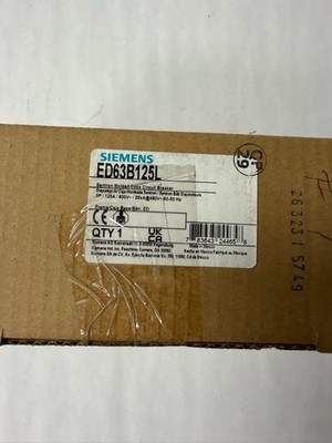 SIEMENS SENTRON MOLDED CASE CIRCUIT BREAKE ED63B125L, 3P, 125A, 600V