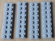 Lego 4 x Platte Grundplatte 2x8 alt hellgrau 3034 Basic Bauplatte Zubehör