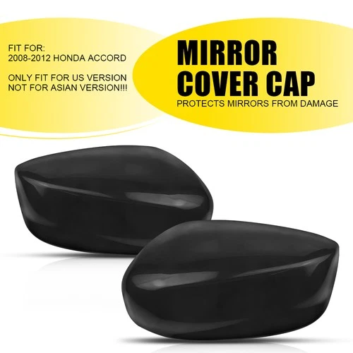 Rearview Mirror Cover Glossy Cap Black Fits For 2008-2012 Honda Accord