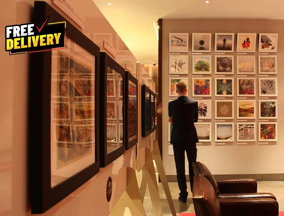 Pantalla abatible con marco de disco de vinilo 12x12 para almacenamiento de montaje en pared cubierta de álbum LP Foto 2 de 4