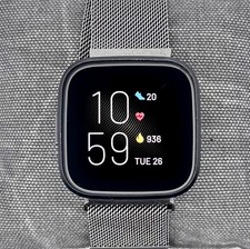 Fitbit Versa 2 FB507 Health and Fitness HR Smartwatch Gray/Mesh 40mm