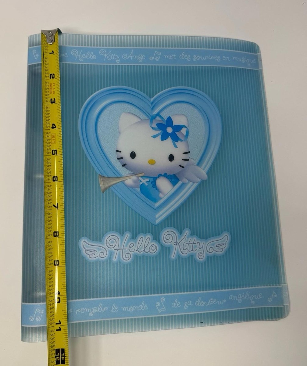 RARE Sanrio Hello Kitty VTG 3 Ring Binder Folder Blue Angel 2001