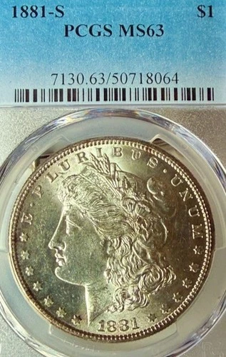 1881-S MS63  Bright Surfaces San Francisco Mint Morgan Silver Dollar