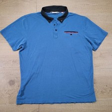 Travis Mathew Mens XL Blue Short Sleeve Golf Casual Polo Shirt