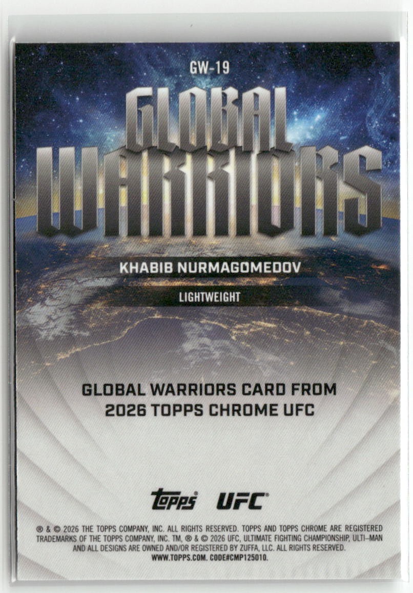 2026 Topps Chrome UFC #GW-19 Khabib Nurmagomedov Global Warriors
