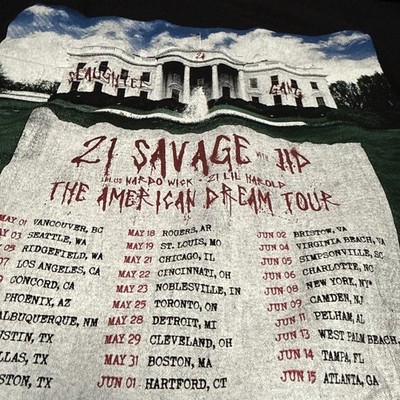 21 Savage Tour Shirt, The American Dream Tour-T-shirt 2 sided XL