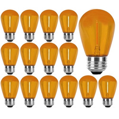 Best 15 Pack Orange LED Bulb S14 Relacement Bulbs 1W Shatterproof Outdoor Indoor