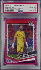 2023-24 Donruss FIFA Optic Pink Velocity Prizm 8/99 Jan Oblak PSA 10 GEM MT 8d2