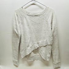 Steve Madden Sweatshirt Women's Small Ivory Grey Marble Crop Top Activewear GUC