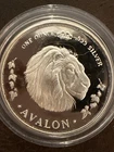 1995 Avalon Lion 1 oz .999 Fine Silver Round In Freedom's Name Luminosus Vitaae