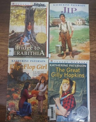 Lot Of 4 KATHERINE Paterson Books TERABITHIA GILLY HOPKINS Jip Flip Flop Girl