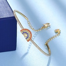 Swarovski Beating Heart Rainbow Bracelet Women Crystal