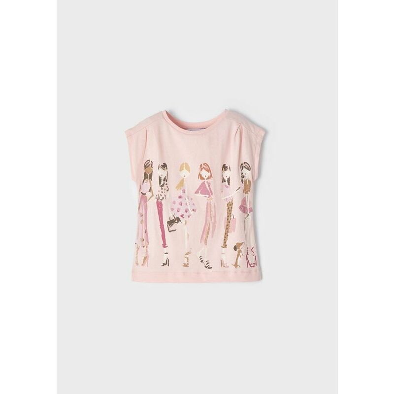 Mayoral Pink Jersey Girls T-shirt  ,size: 8y.