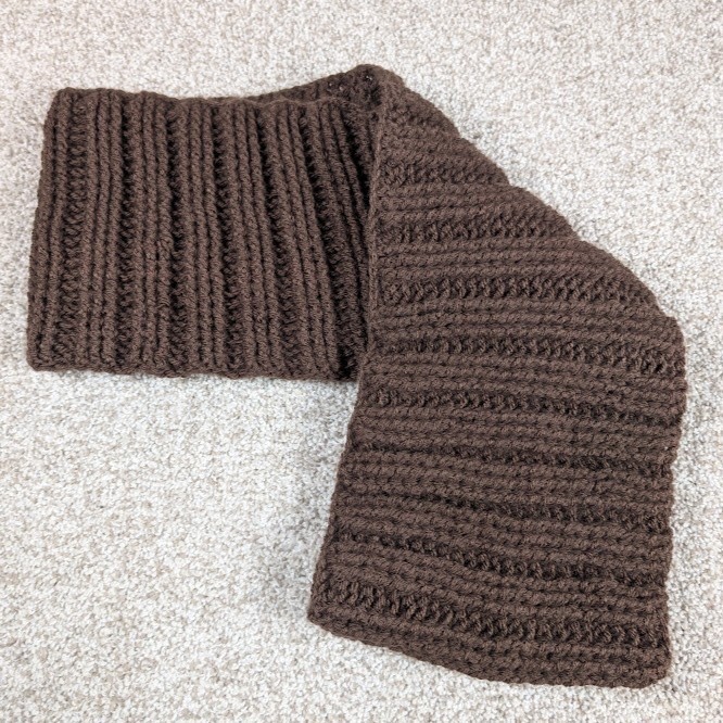 Chunky Knit Infinity Scarf Warm Cozy Brown Crochet Loop Neck Warmer