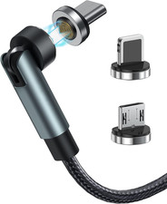 7-Pin Magnetic Charging Cable 360  Rotating 3 in 1 Magnetic Phone Charger, 3A C