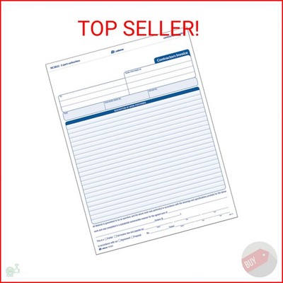 Adams Contractor Invoice Forms, 8.5 x 11.44 Inch, 3-Part, Carbonless, 100-Pack,