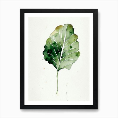 Rübenblatt minimalistisch Aquarell gerahmt Wandbild Poster Leinwanddruck Bild