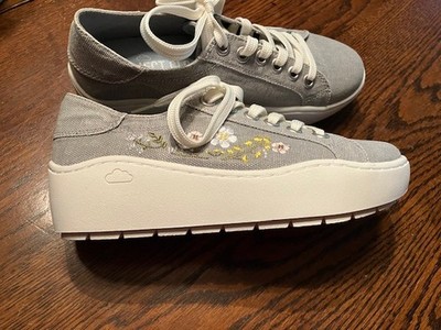BRAND NEW! Project Cloud Bossy Platform Sneakers Gray Embroidered  Women s US 7M