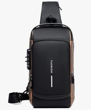 Men's Anti-theft USB Shoulder Bag Crossbody Travel Sling Chest Bags Waterproof