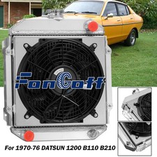 3 Row Radiator+shroud Fan For 1970-76 Datsun 1200 B110 B210,a12 A12t 1.2l I4 Mt