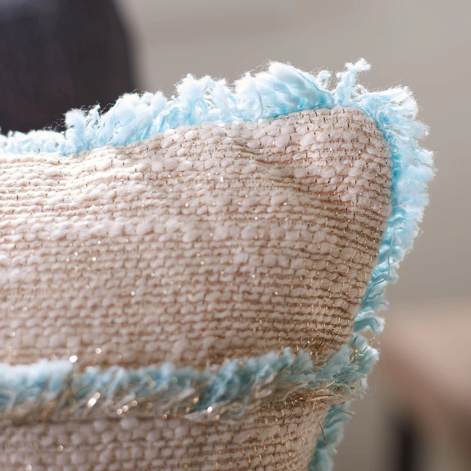 Home Collection Parlen Pink Fringe 18-inch Square Decorative Accent Throw Pil... - Image 3 of 4