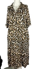 Fate + Becker shirt dress size 16 au leopard button up half sleeve