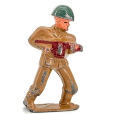 Vtg Barclay / Manoil Marching Soldier Rifle Gun Base Iron Dimestore Cast ASIS