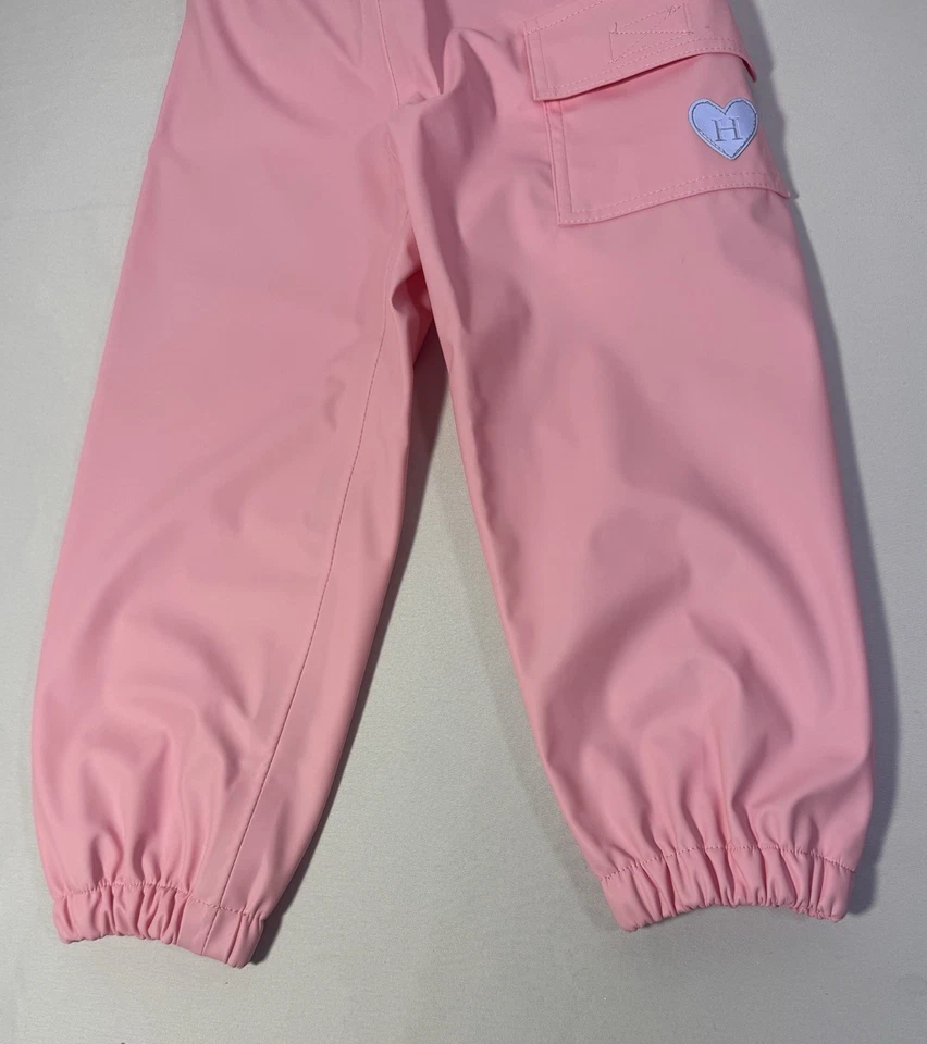 Pantalones de Lluvia Hatley Salpicaduras Impermeables Rosa Reflectante Corazón Niñas Talla 2 NUEVO Foto 3 de 4