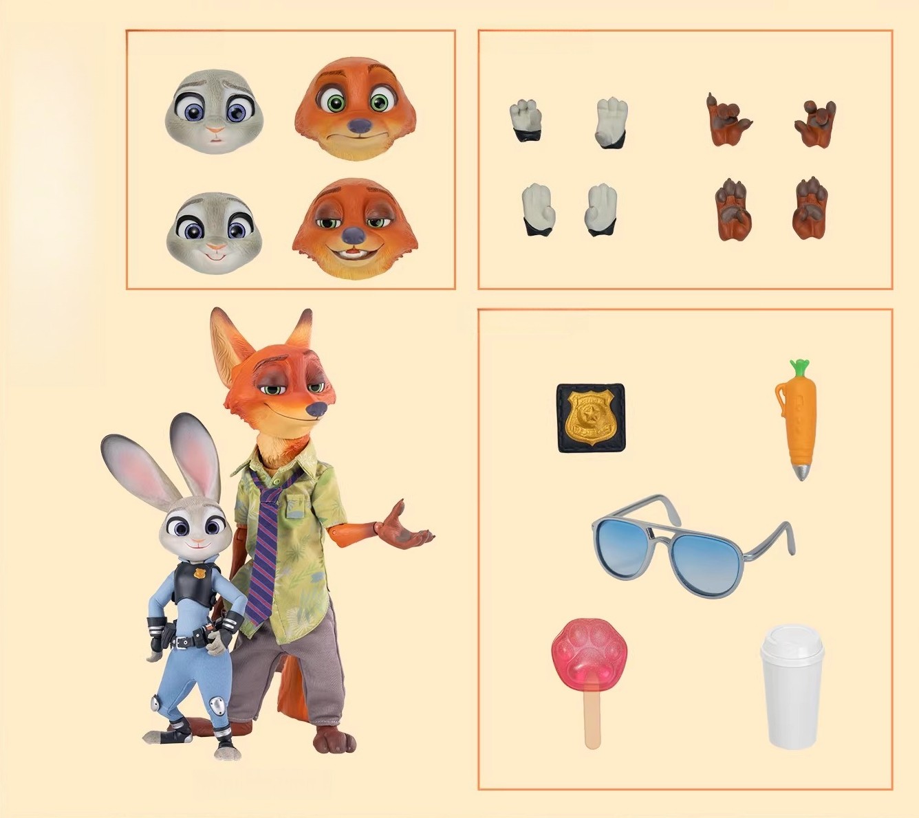 Authentic GONG Zootopia Judy x Nick Action Figure Set Gift
