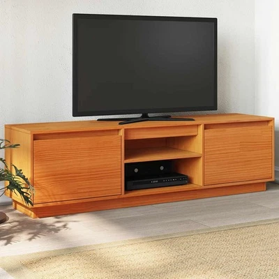 Meuble TV Armoire Basse Meuble de Rangement Salon Bois de Pin Massif vidaXL - Photo 1/2
