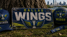 Dallas Wings Fade Look Metal License Plate WNBA Basketball Car Tag Fan Cave Art