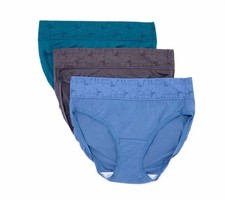 Maya J Women's Panties Sz M Breezies Dahlia Lace Modal Multi-colored A655469