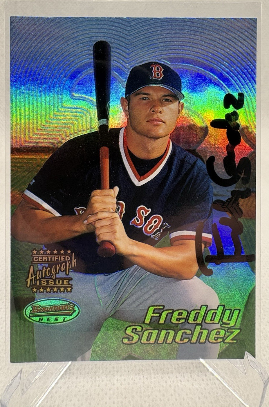 2002 Bowman's Best Freddy Sanchez Certified Autograph Blue SP #146 Red Sox